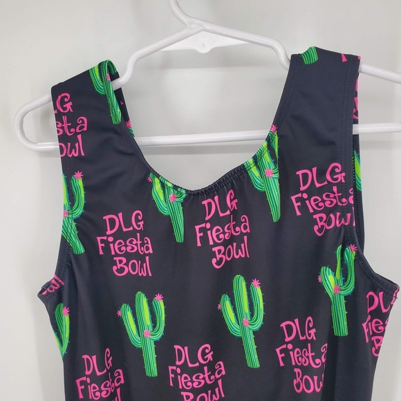 GK Elite Sportswear Black DLG Fiesta Bowl Cactus Gymnastics Leotard AS Small - Picture 3 of 5